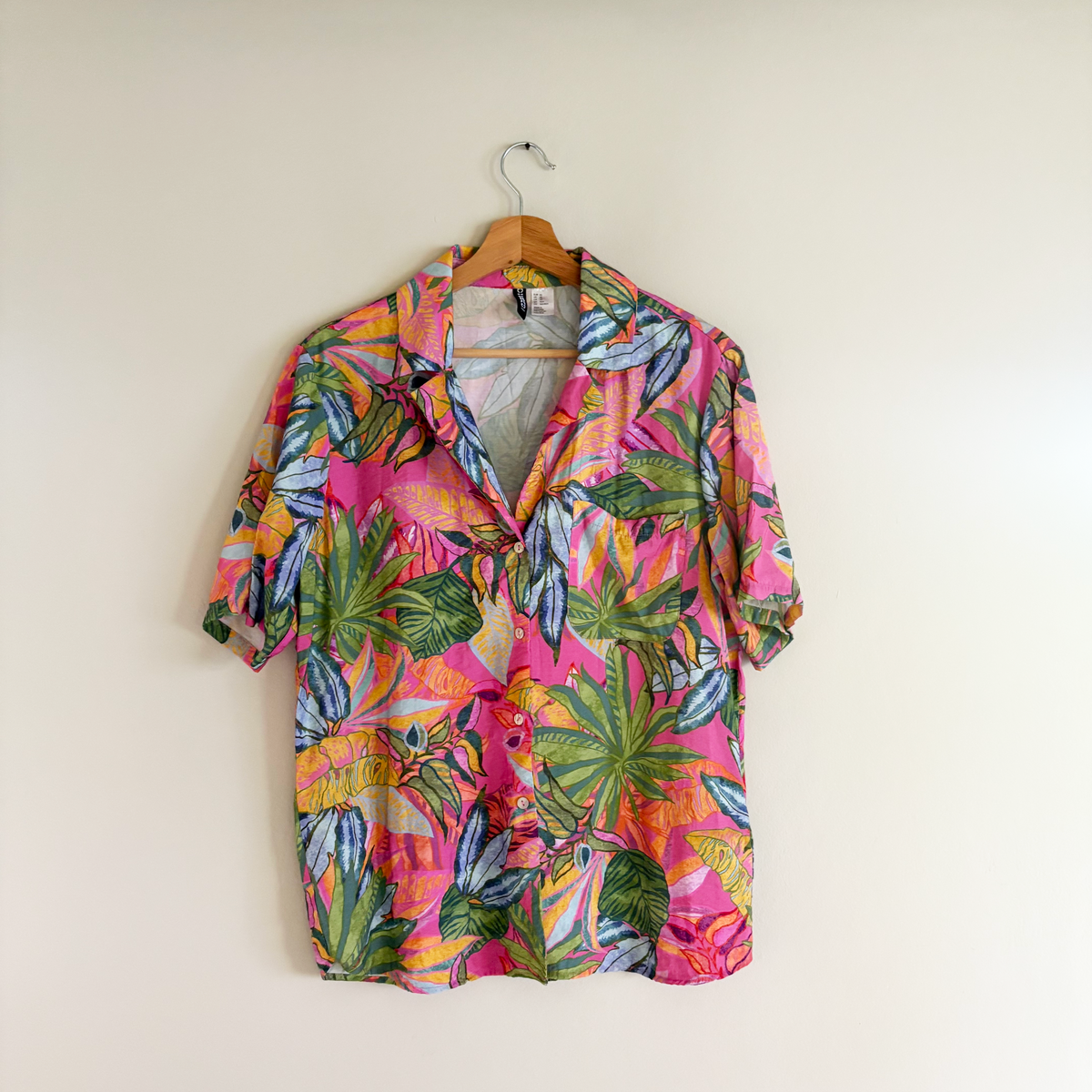 H&M Camisa Rayon Tropical (XS)