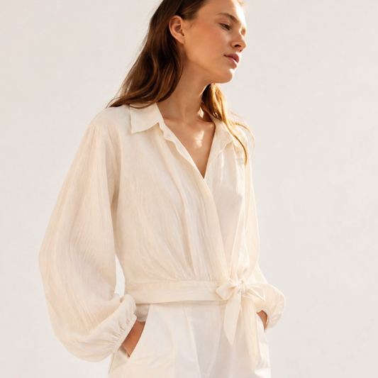 H&M Cotton Wrap Shirt (M) NUEVA