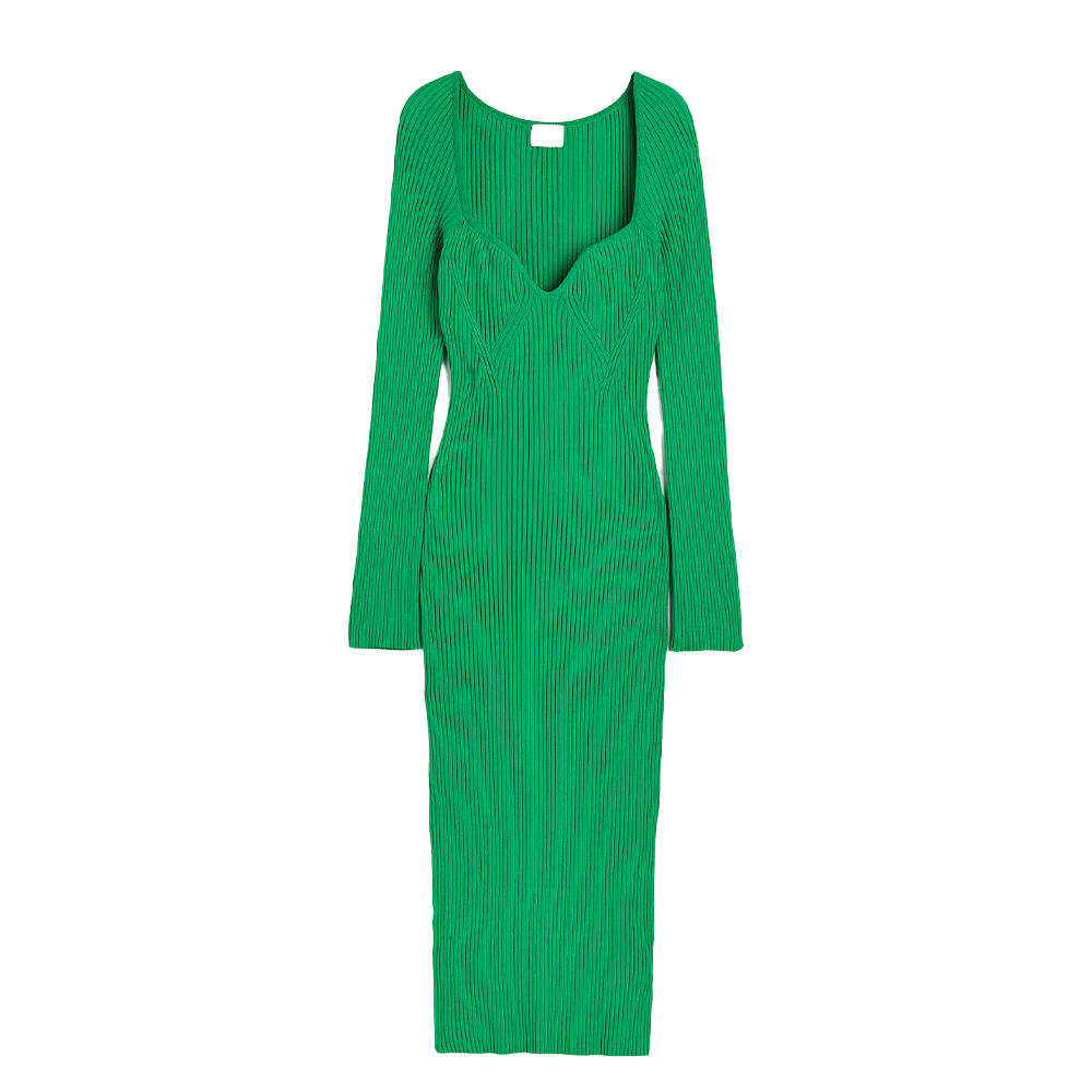 H&M Vestido Midi Verde