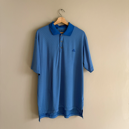 Adidas Polo Dry Fit Azul Rayas (L)