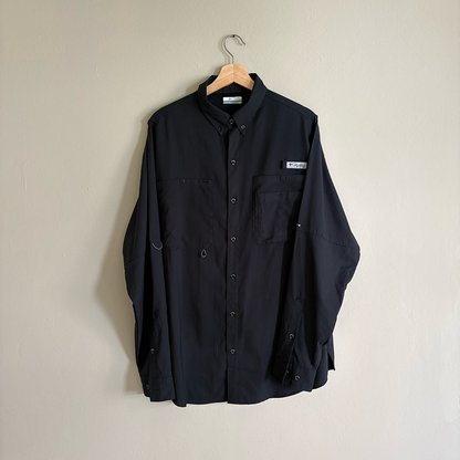 Columbia Camisa PFG Tamiami Negro Hombre (L)