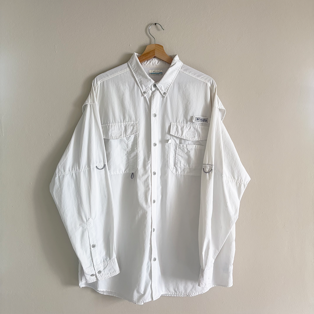 Columbia Camisa PFG Technical Blanco Hombre (XL)