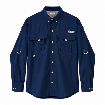 Columbia Camisa PFG Bahama Azul Marino Hombre (M)