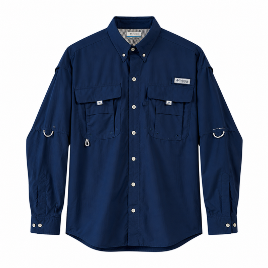 Columbia Camisa PFG Bahama Azul Marino Hombre (M)