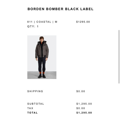 Canada Goose Borden Bomber Black Label