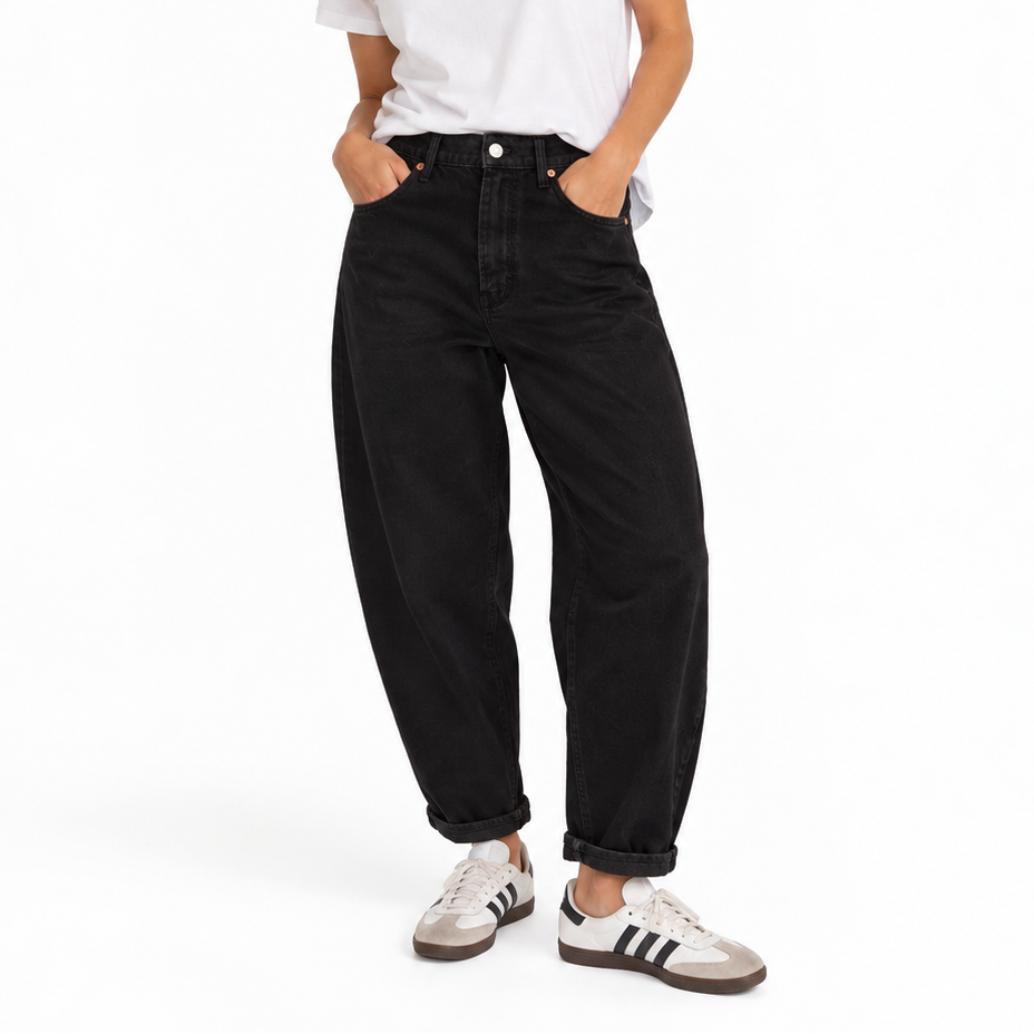 H&M Barrel Jeans Negros (12) NUEVOS