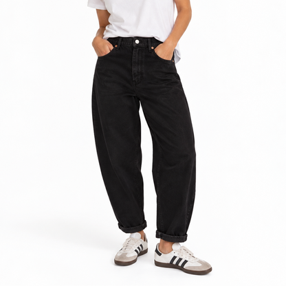 H&M Barrel Jeans Negros (12) NUEVOS