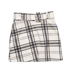 SHEIN Falda de Cuadros Beige/Negra
