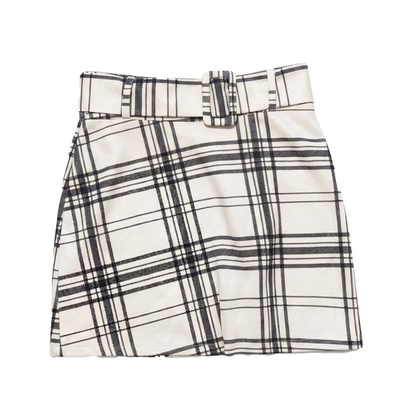 SHEIN Falda de Cuadros Beige/Negra