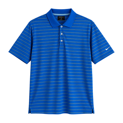 Nike Polo Dri-Fit Azul Rayas Hombre (L)