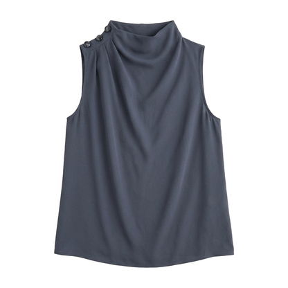 SHEIN Blusa de Cuello Gris