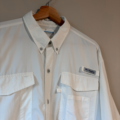 Columbia Camisa PFG Technical Blanco Hombre (L)