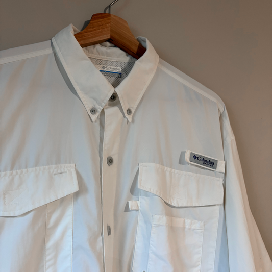 Columbia Camisa PFG Technical Blanco Hombre (L)