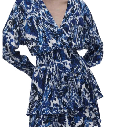 Zara Vestido Patrón Azul (M)