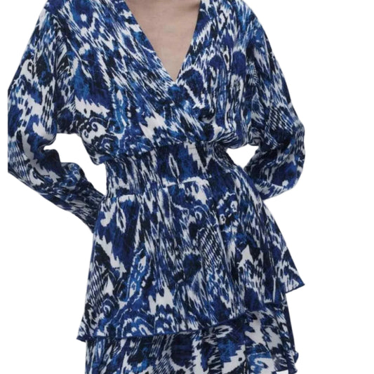 Zara Vestido Patrón Azul (M)