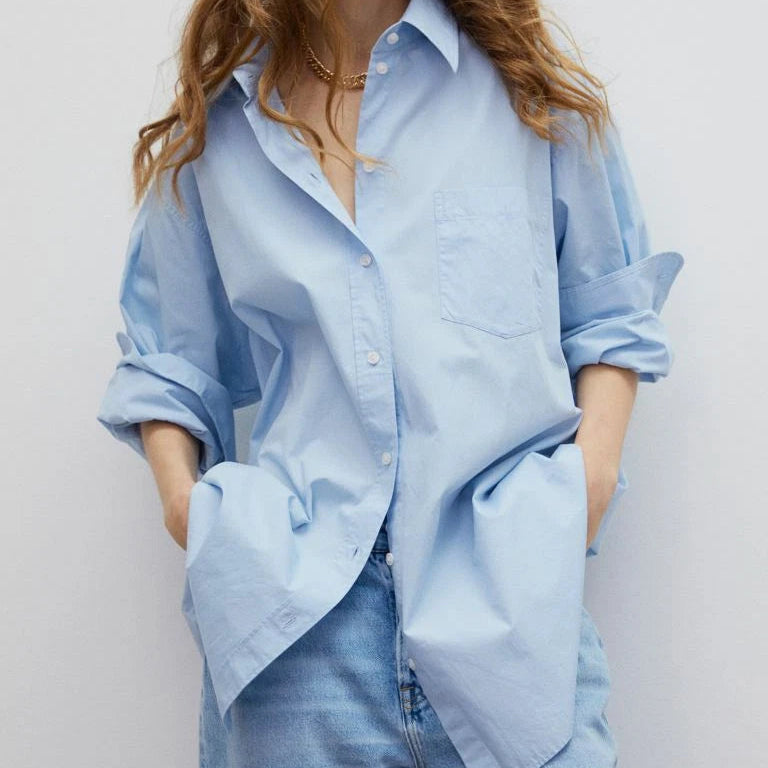 H&M Camisa Oversized Azul (M)