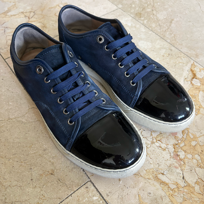 Lanvin DBB1 Patent-Toe Suede Sneakers