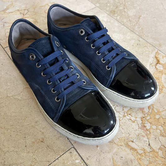 Lanvin DBB1 Patent-Toe Suede Sneakers