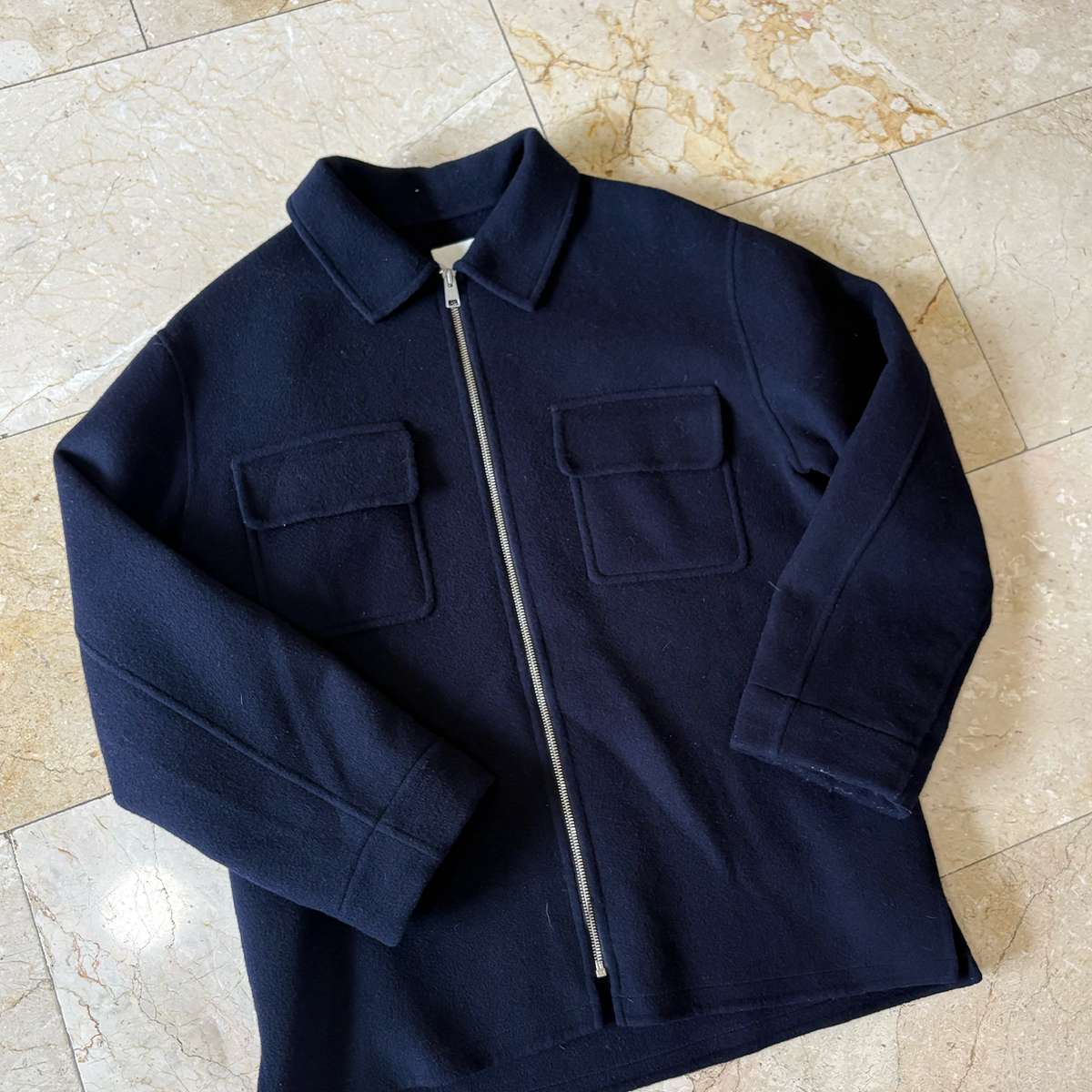 Sandro Brushed Wool-Blend Felt Jacket