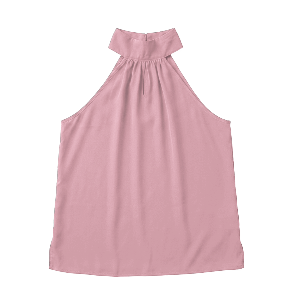 SHEIN Blusa de Cuello Rosa