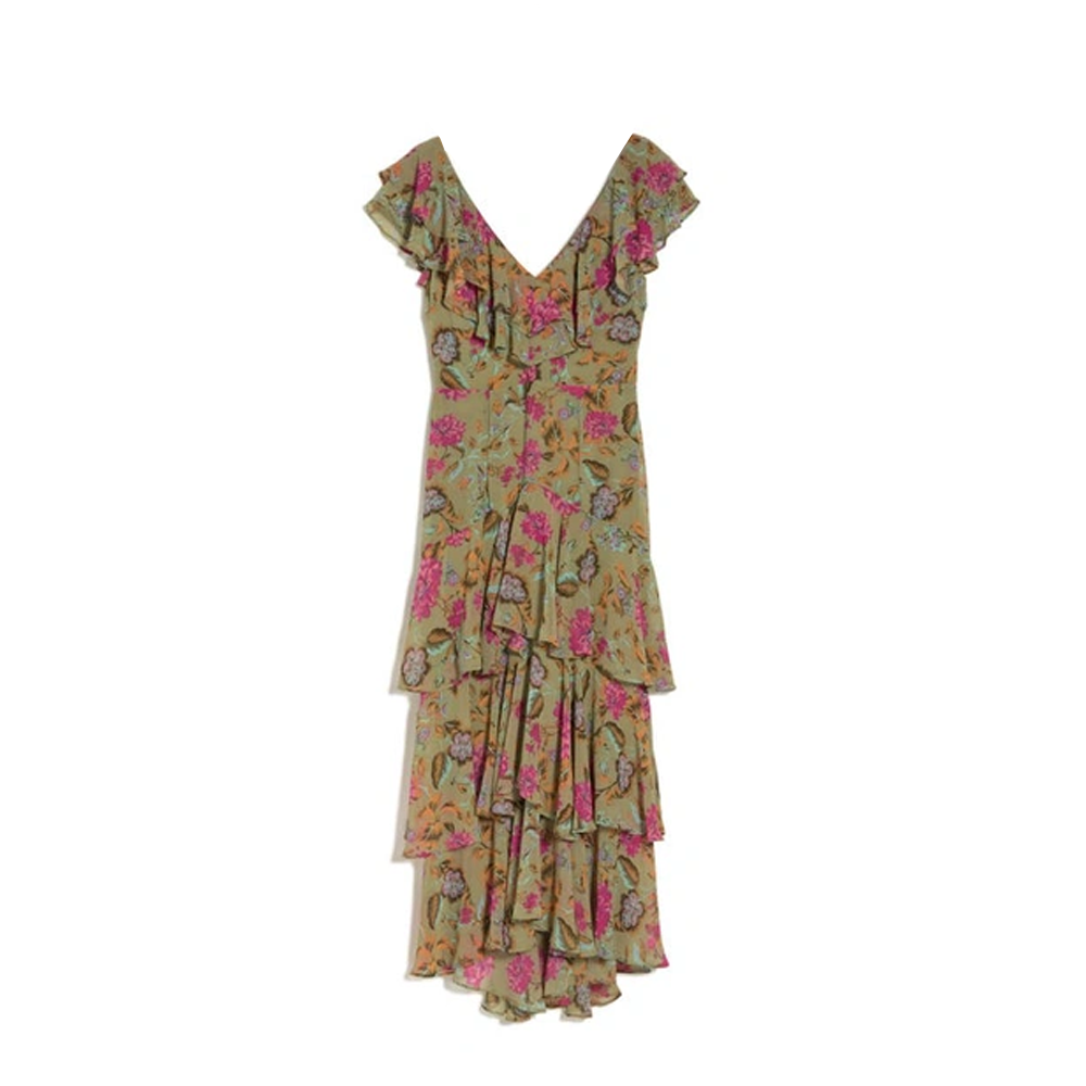 Wayf Floral Tiered Ruffle Dress