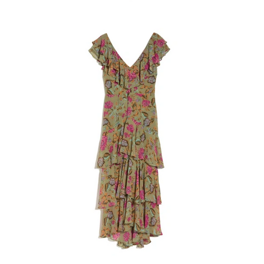 Wayf Floral Tiered Ruffle Dress