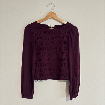 Madewell Smocked Boatneck Top (XS)