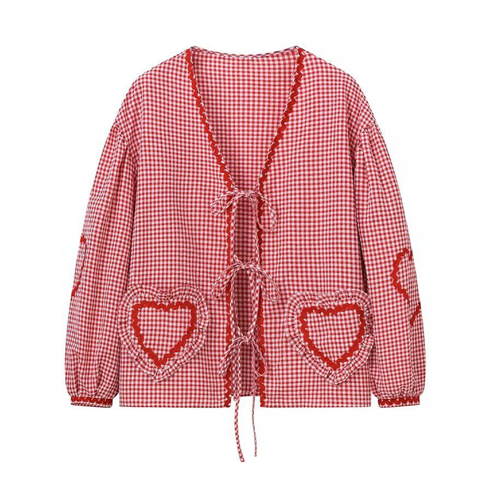 SHEIN Blusa Tie-Up de Corazones