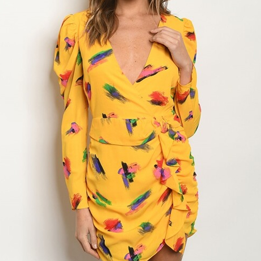 Atikshop Vestido Print Amarillo